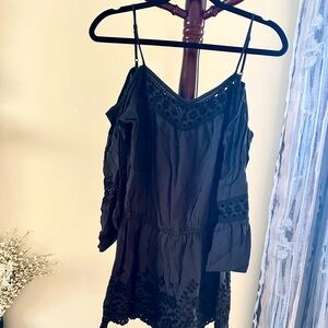 American Eagle navy blue romper short sleeve shorts  size medium women’s